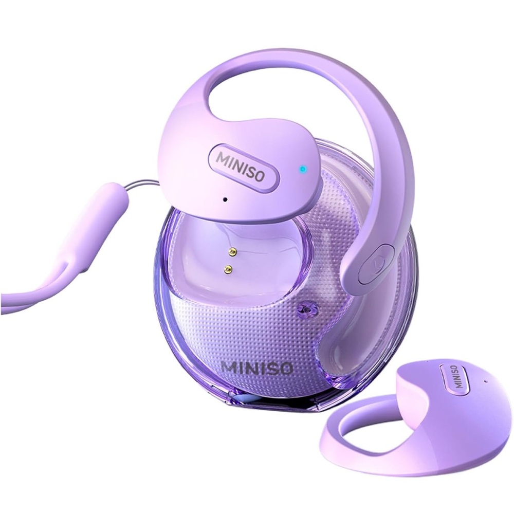 Purple Translation Earbuds Wireless Bluetooth 5.4 OWS AI Headphones